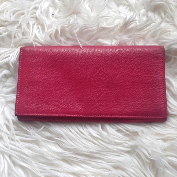 Longchamp Long Pink Leather Check Wallet - Main Image